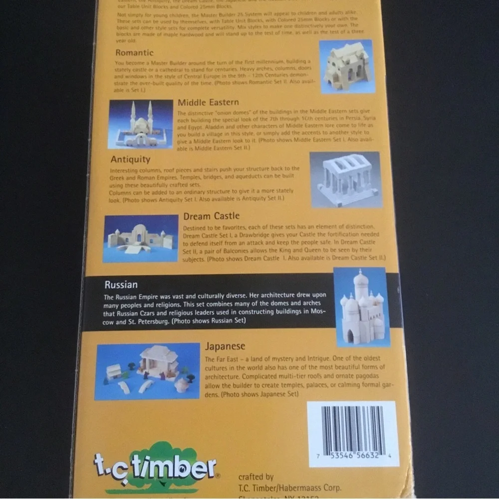 T.C. Timber Russian Set 51 Pieces HABA Master Builder Wood Block System #50-6632